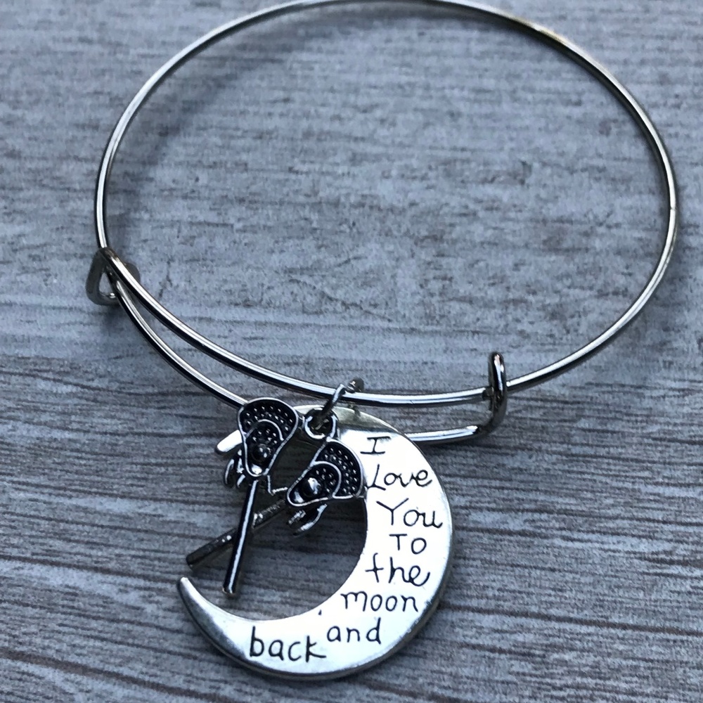 Lacrosse Love You to the Moon and Back  Bracelet